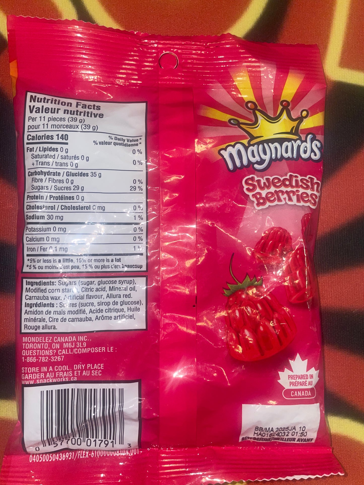 Maynard’s Swedish Berries Gummies Candy Rare Canada Chewy Candies 154g