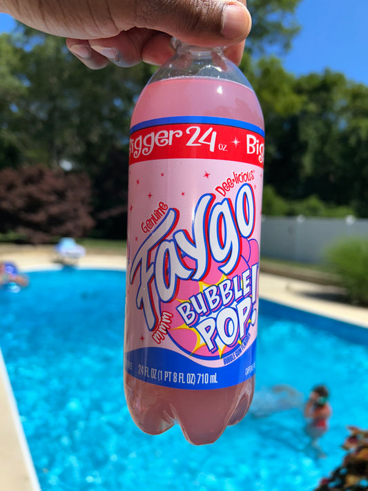 Faygo Bubble Pop Soda 24 oz. Delicious Summer Drink Bubble Gum Flavor