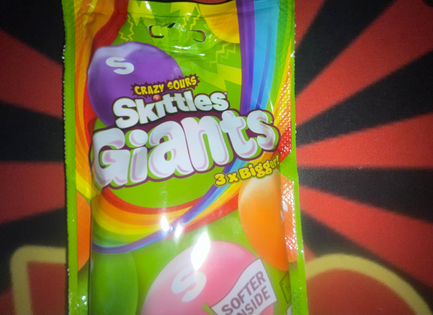 Skittles Giants Sours (UK) 3Xs Bigger Softer Inside 132g Candy
