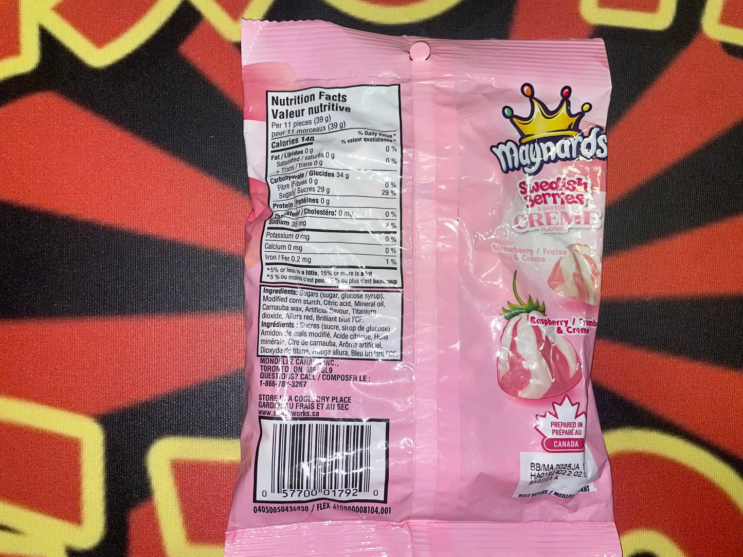 Maynards Swedish Berries & Creme Gummies Chewies Chewy Gummy Snack Candy Candies (United Kingdom) 154g
