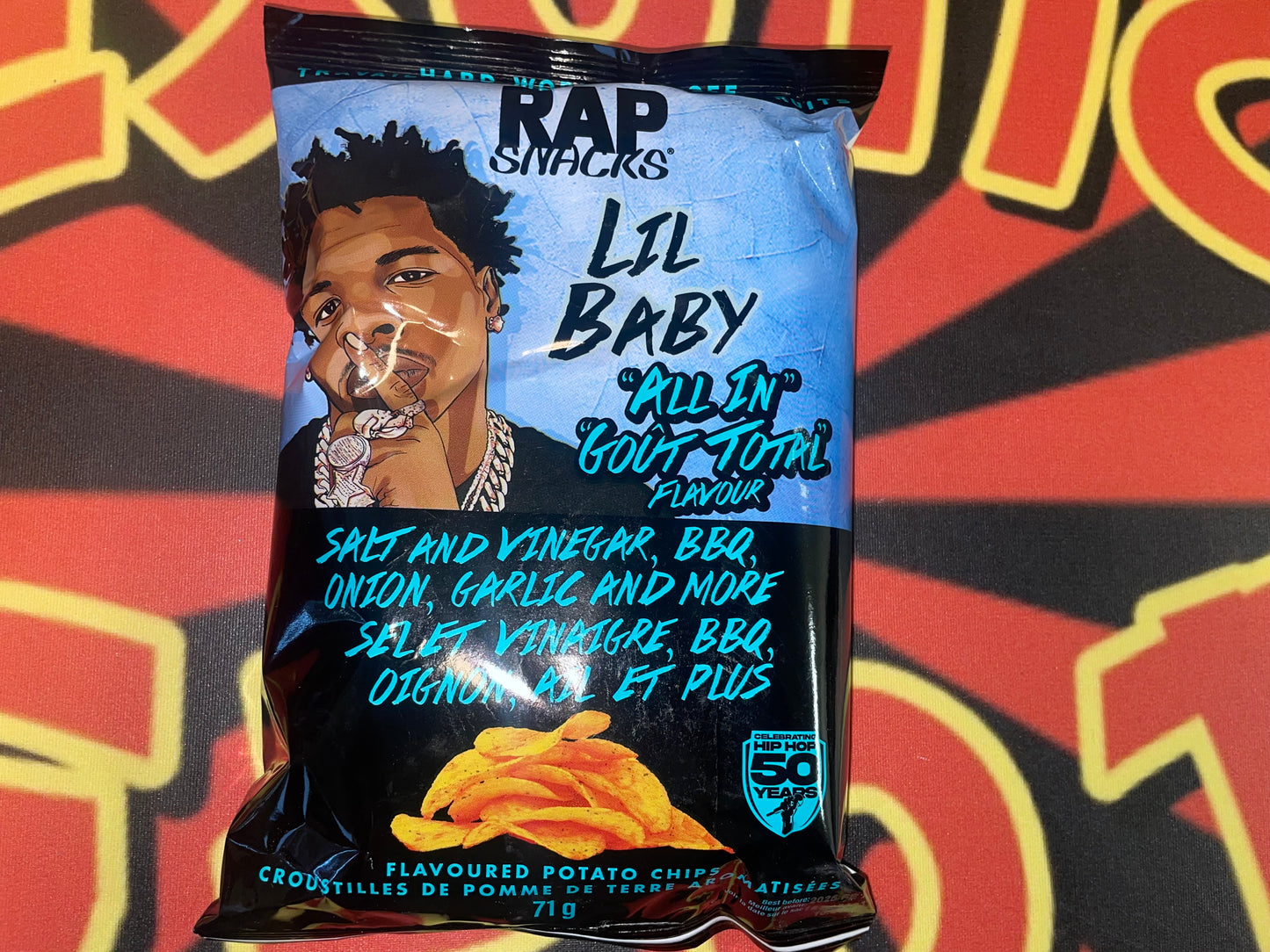 Lil Baby “All in Flavor” Salt, Vinegar, BBQ, Onion, Garlic & More flavored chips