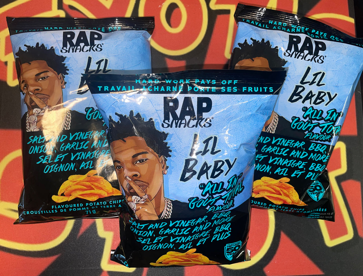 Lil Baby “All in Flavor” Salt, Vinegar, BBQ, Onion, Garlic & More flavored chips