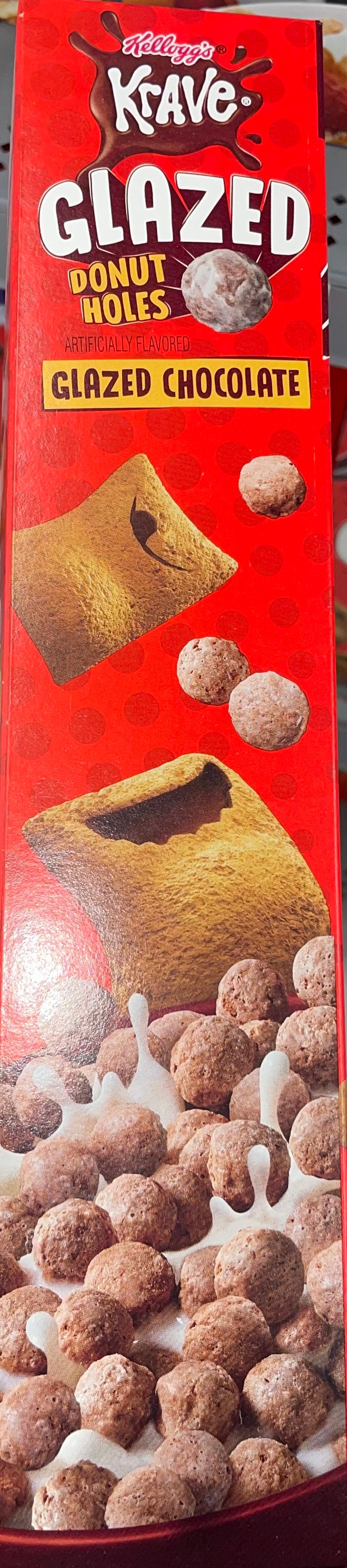 Krave Glazed Chocolate Donut Holes Cereal Kelloggs 481g