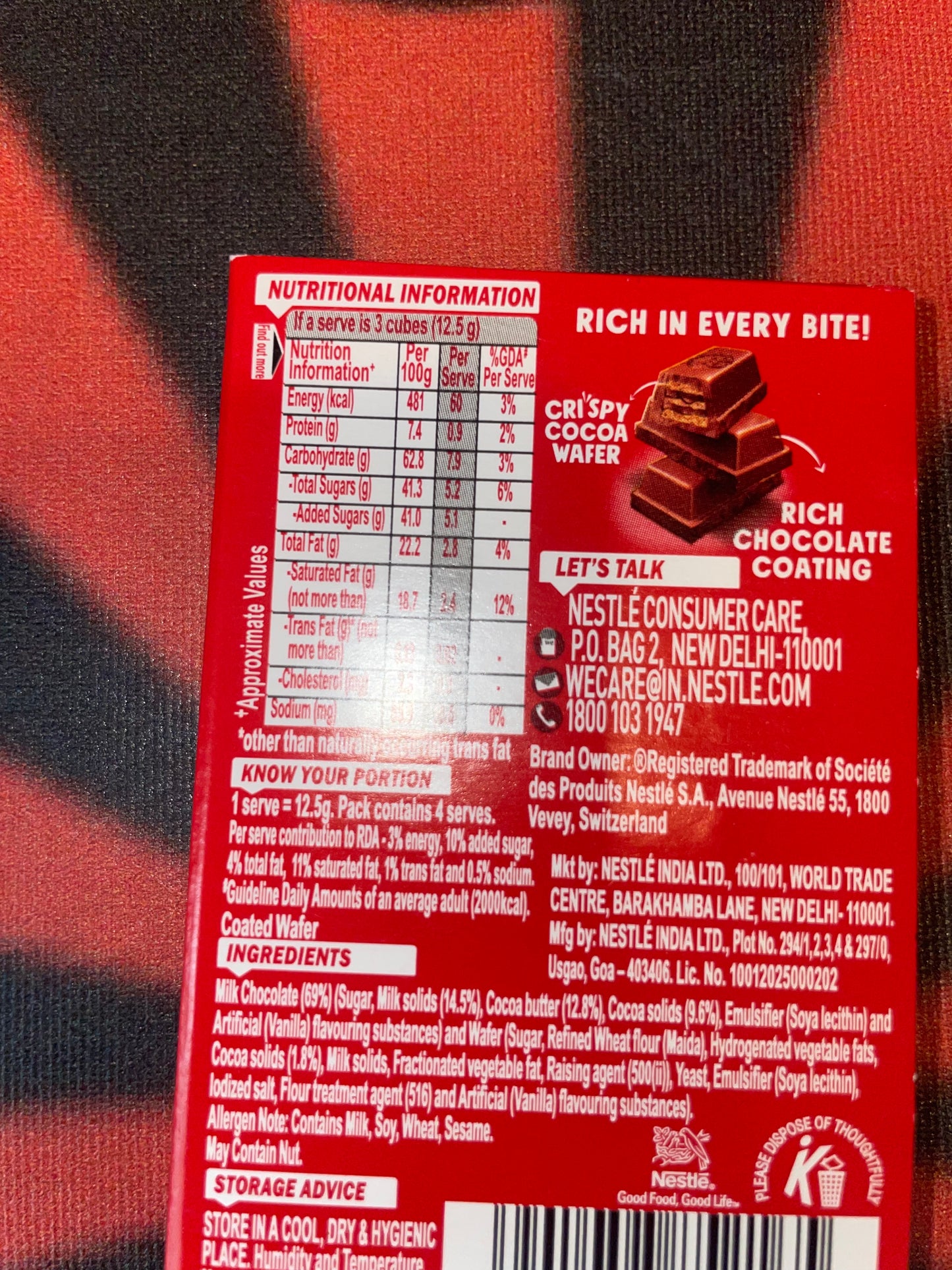 KitKat Rich Chocolate Coated Wafer Sweet Chocolate Candy Bar Wafers Snack Crunchy