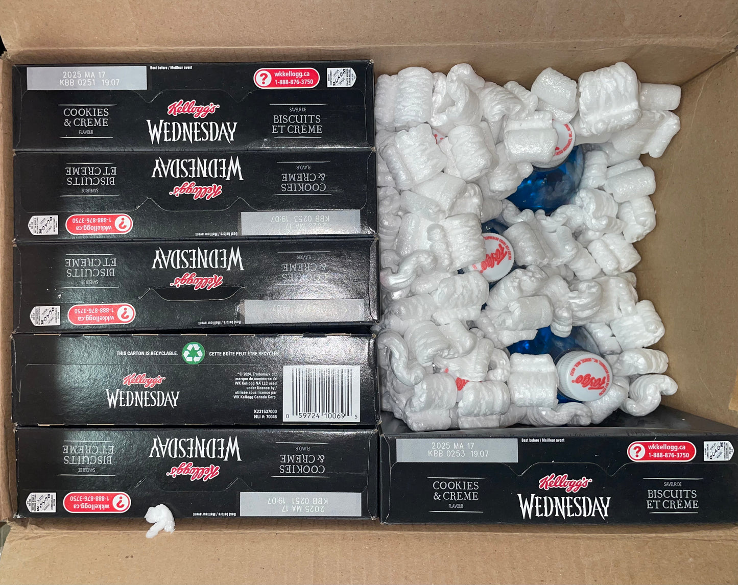 Wednesday Addams Cookies and Creme Flavoured Cereal Kelloggs (United Kingdom) Sweet Crunchy Corn Cereal Sweet 227g