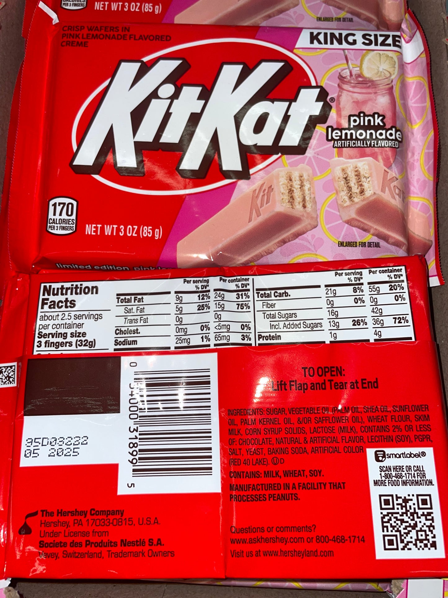 Kit Kat Pink Lemonade Flavor KitKat King Size Candy Bar Chocolate Wafer Wafers 42g