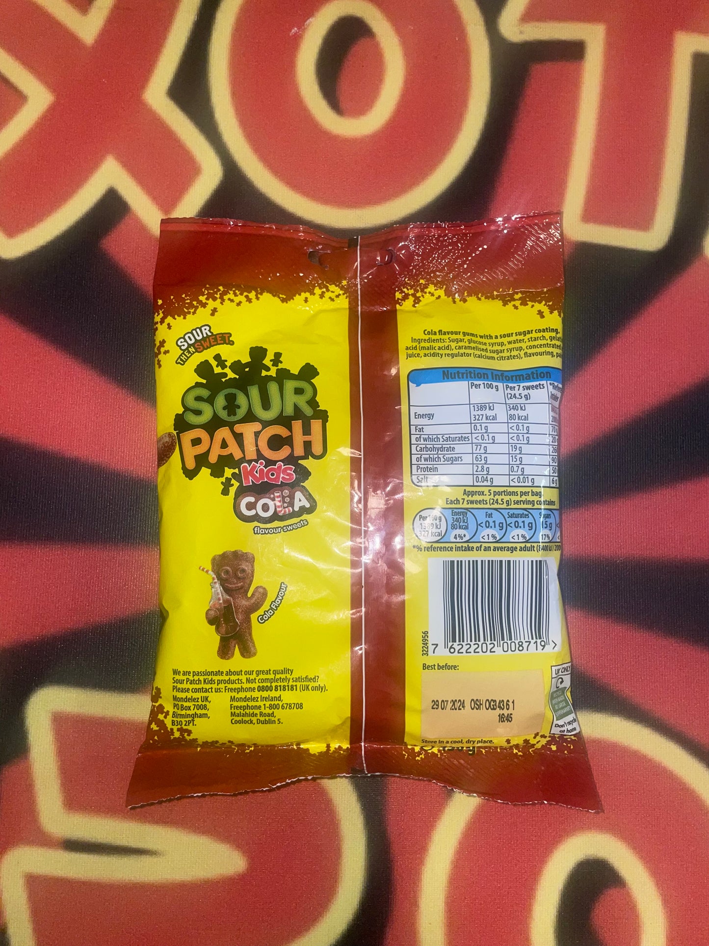 Sour Patch Kids Cola Flavor Flavored Sour then Sweet Flavour Sweets (UK) Gummies Chewy Snack Snacks Candy Candies