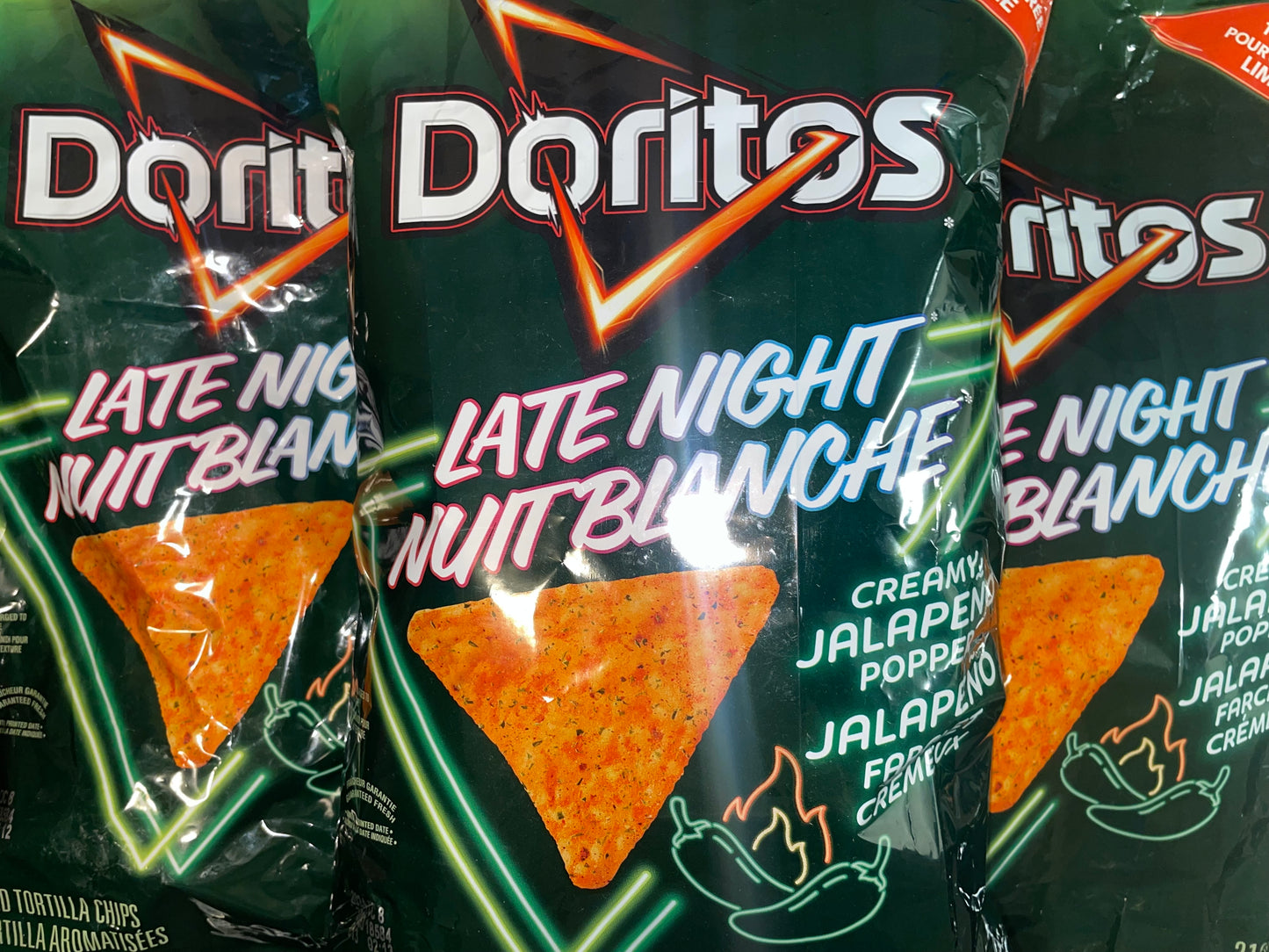 Doritos Late Night Creamy Jalapeño Popper Flavored Tortilla Chips (United Kingdom) Rare Snack 210g Late Night Snack