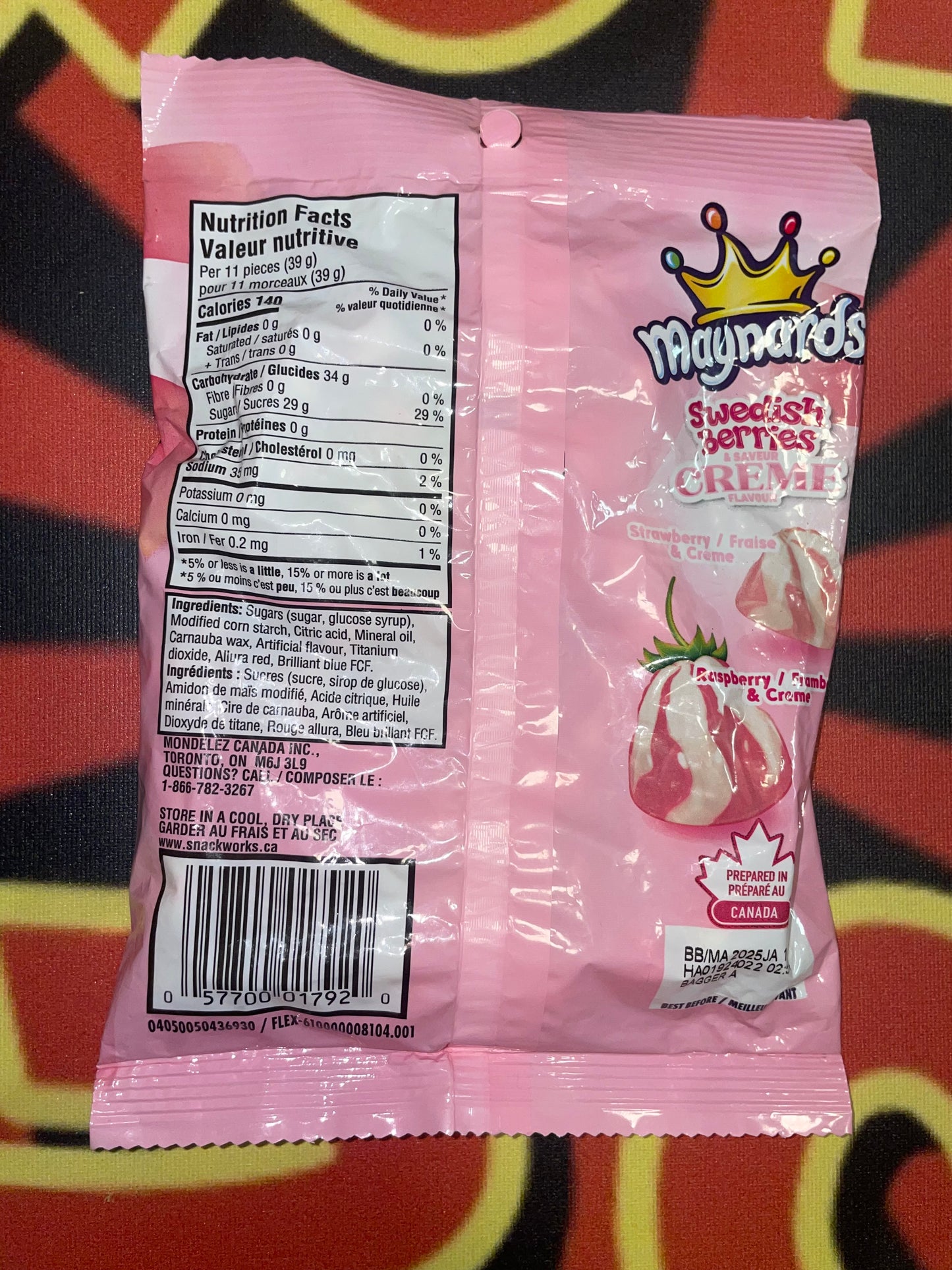 Maynards Swedish Berries & Creme Gummies Chewies Chewy Gummy Snack Candy Candies (United Kingdom) 154g