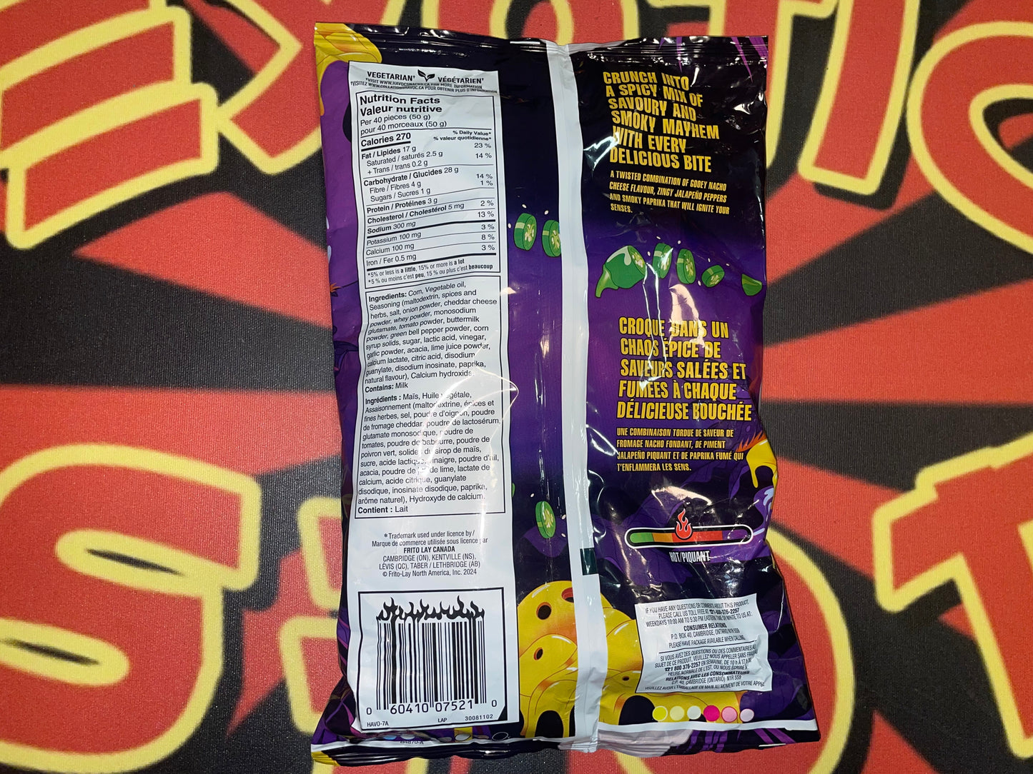 Havoc Smoky Nacho Fume Crunch Twisted Corn Chips Snack (Canada) Spicy Chip Hot Fiery Snacks 232g