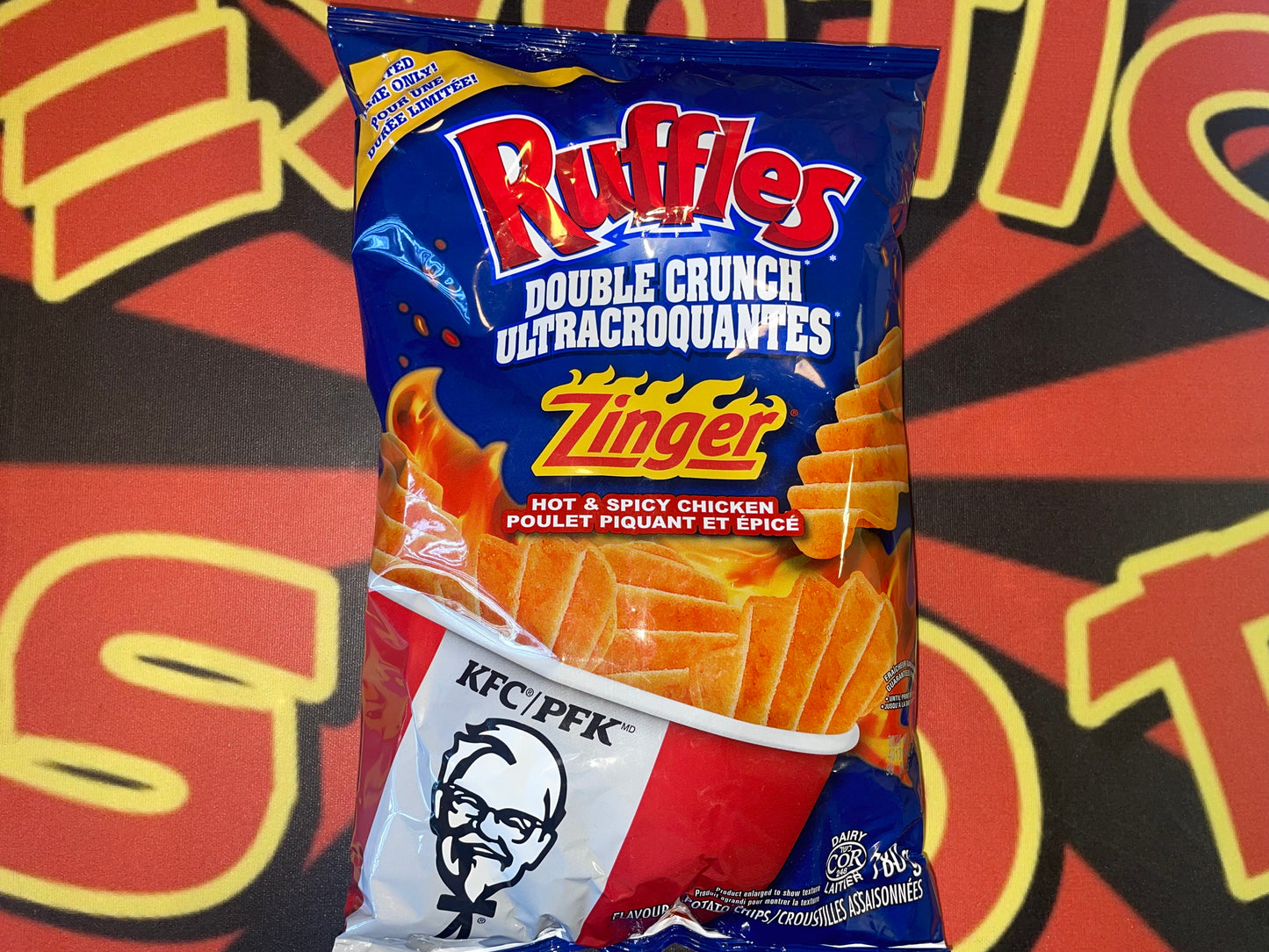 Ruffles Double Crunch Zinger Hot & Spicy Chicken KFC Flavored Potato Chips Limited Time Only 180g