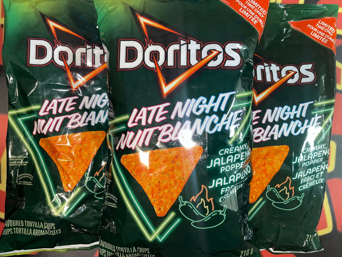 Doritos Late Night Creamy Jalapeño Popper Flavored Tortilla Chips (United Kingdom) Rare Snack 210g Late Night Snack