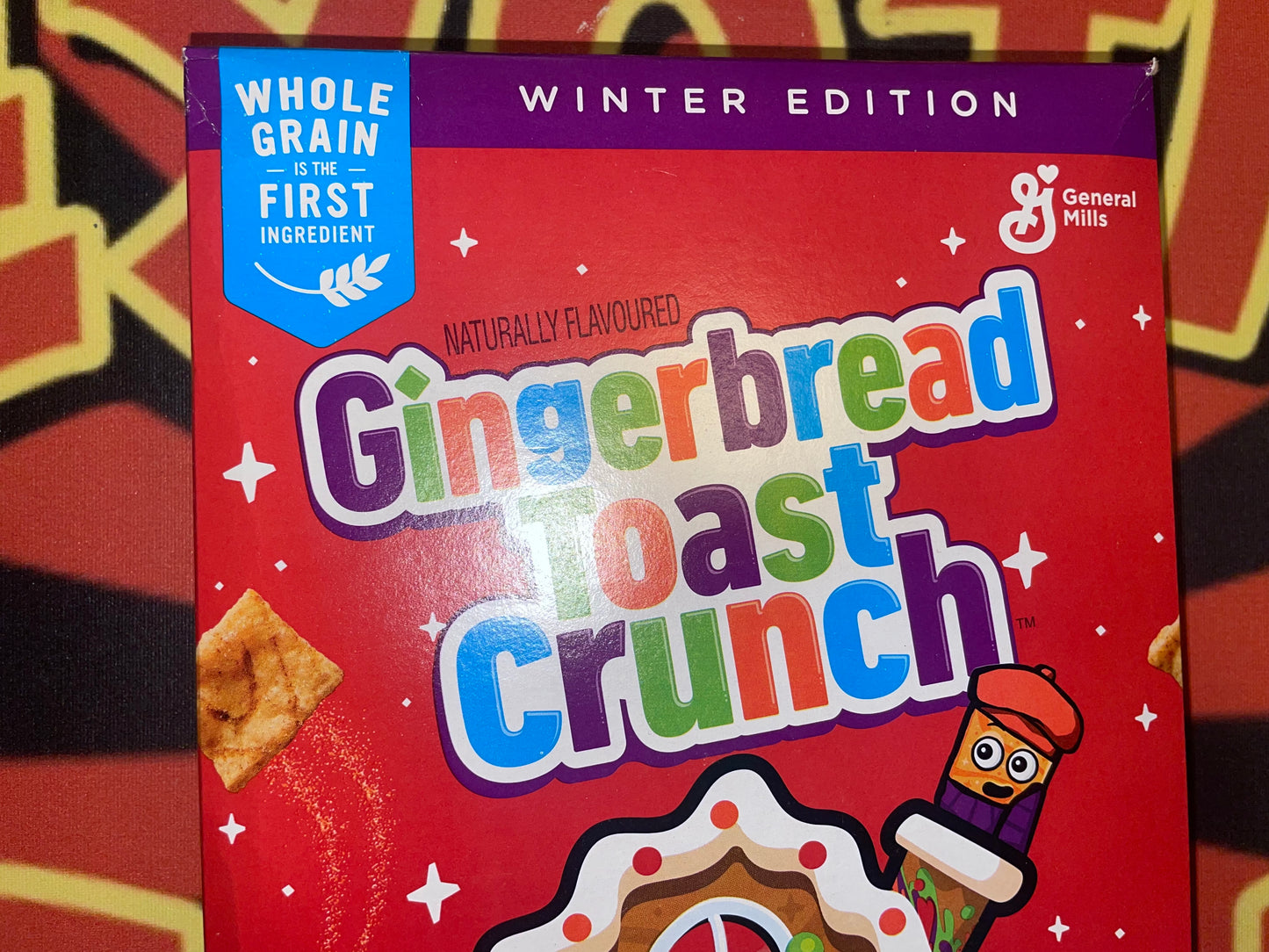 Gingerbread Toast Crunch Cereal Gingerbread Man Cookie Winter Limited Edition Cold Cereal Snack 340g (Canada)