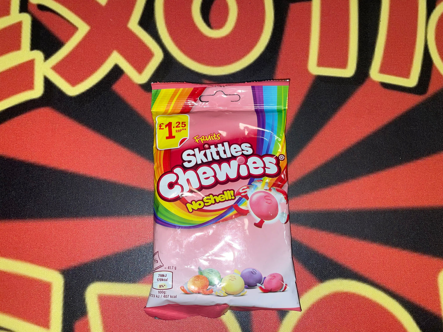 Skittles Chewies Fruits No Shell Chewy Candy Candies Orange Lemon Lime Blackcurrant Strawberry Flavor Flavored Flavors Snack (United Kingdom)