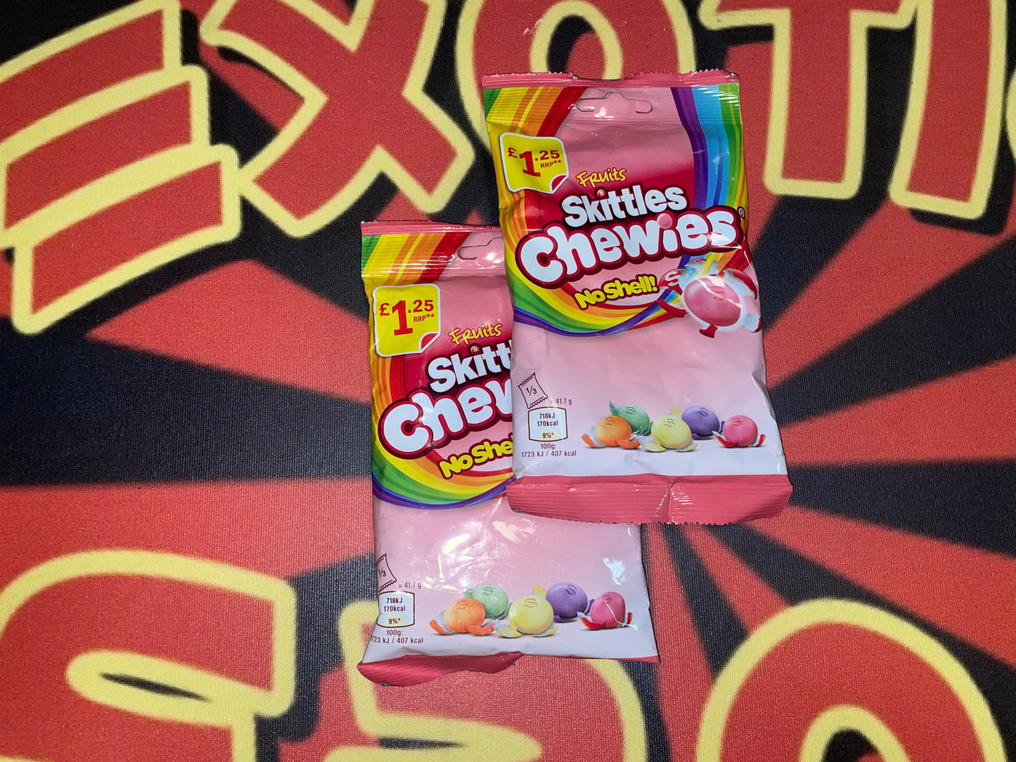 Skittles Chewies Fruits No Shell Chewy Candy Candies Orange Lemon Lime Blackcurrant Strawberry Flavor Flavored Flavors Snack (United Kingdom)