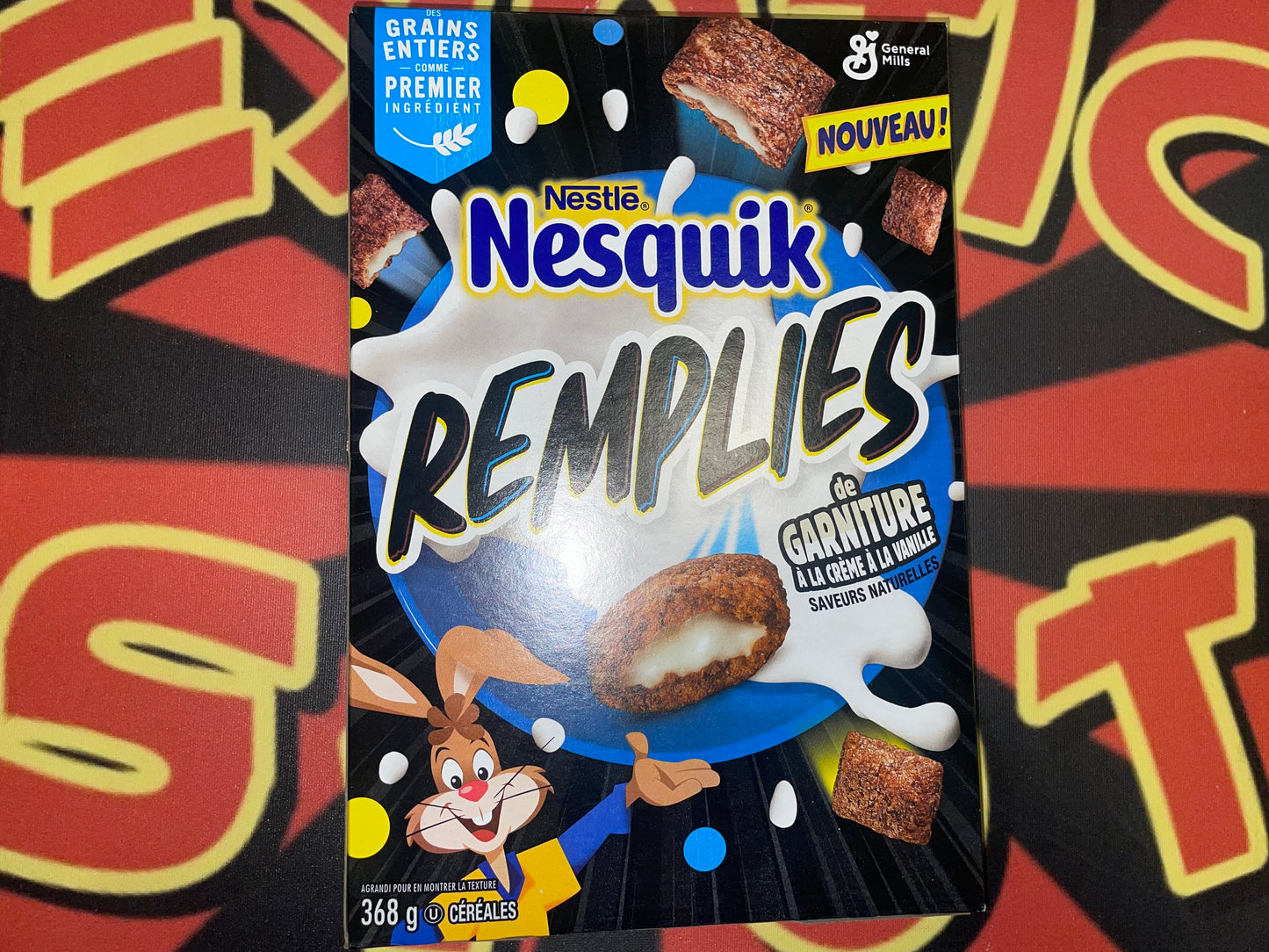 Nesquik Loaded with Vanilla Creme Filling Cereal Nestle General Mills Cold Cereal New 368g