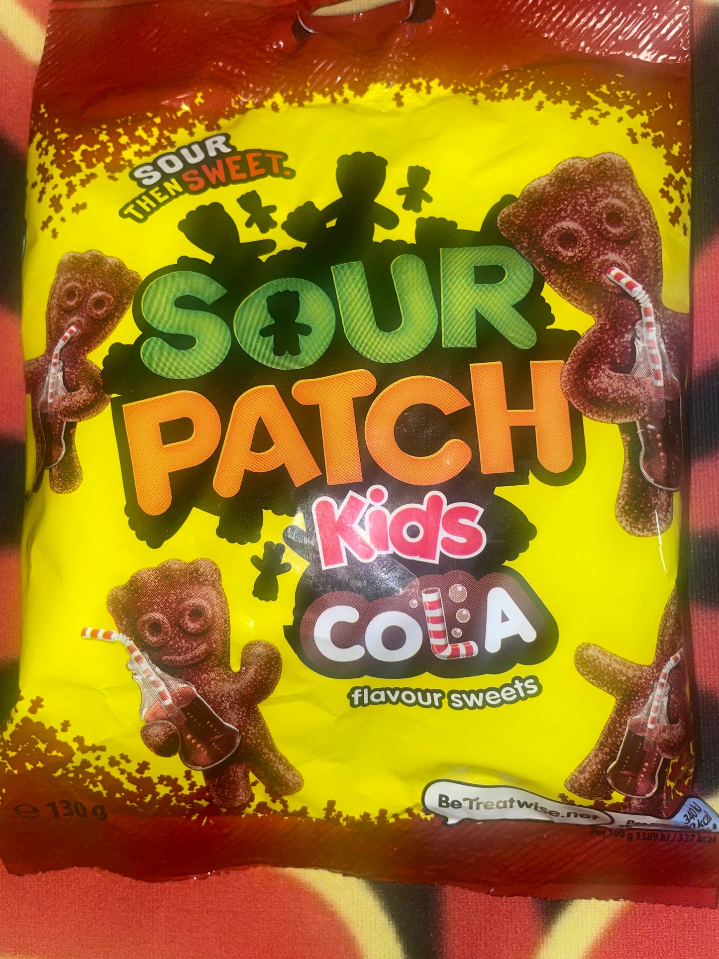 Sour Patch Kids Cola Flavor Flavored Sour then Sweet Flavour Sweets (UK) Gummies Chewy Snack Snacks Candy Candies