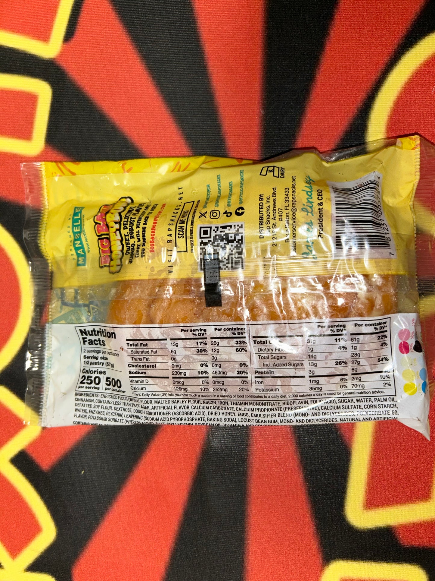 Rap Snacks Big Back Lemon Honey Bun Sweet Icing Snack Cake