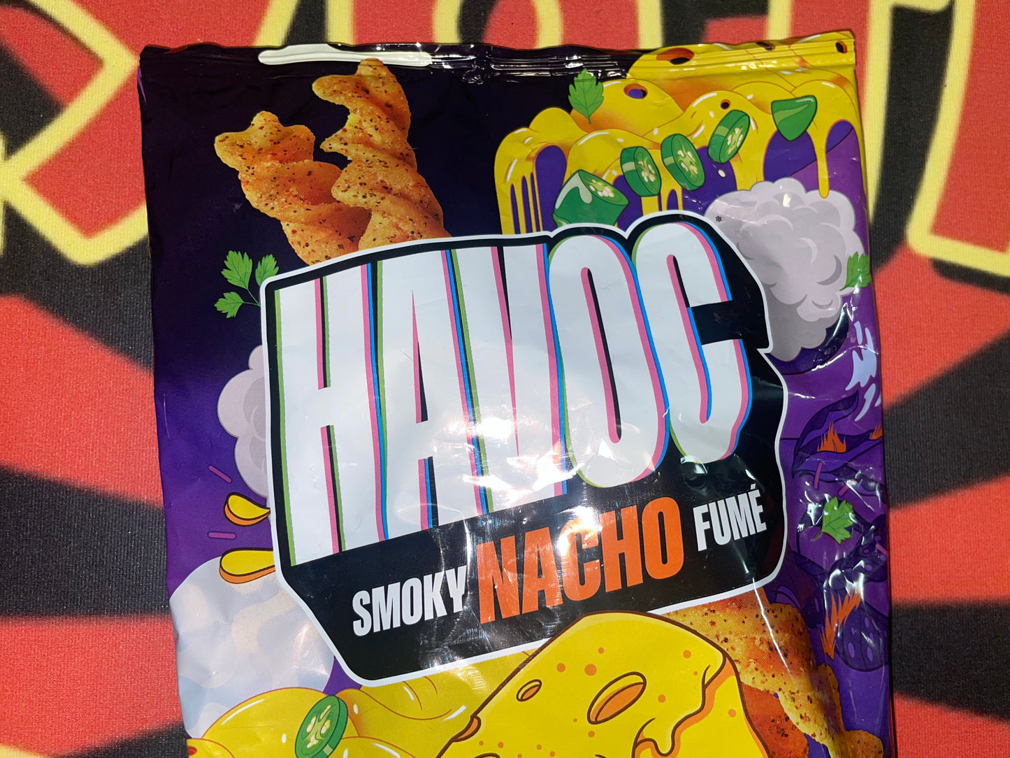 Havoc Smoky Nacho Fume Crunch Twisted Corn Chips Snack (Canada) Spicy Chip Hot Fiery Snacks 232g