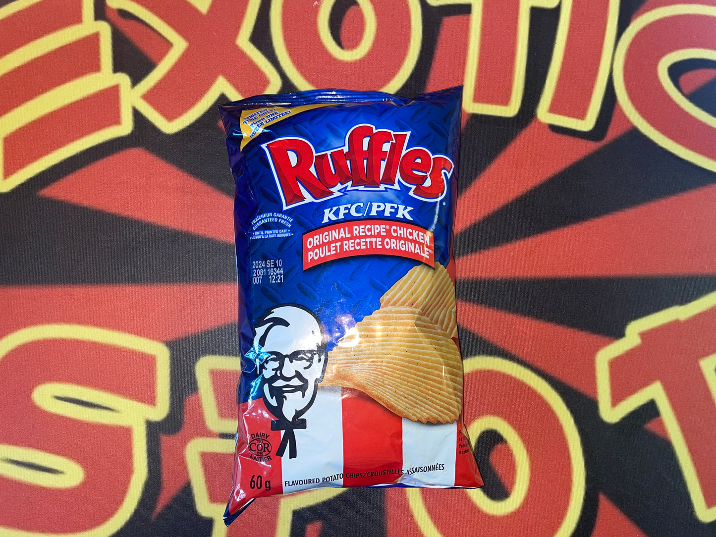 Ruffles x KFC Chicken Collaboration Original Recipe Chicken Flavored Potato Chips with Ridges Crunchy Snack 60g