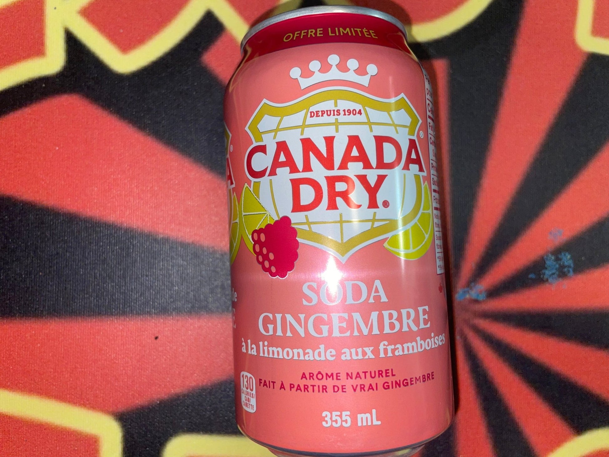 Canada Dry Raspberry Lemonade Ginger Ale Soda Soft Drink (Canada) 12oz Can Sweet Drink - Exotic Spot 99