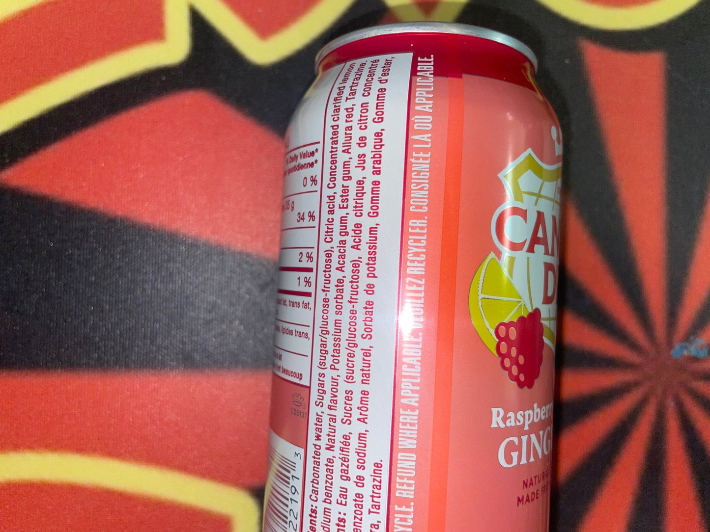 Canada Dry Raspberry Lemonade Ginger Ale Soda Soft Drink (Canada) 12oz Can Sweet Drink - Exotic Spot 99