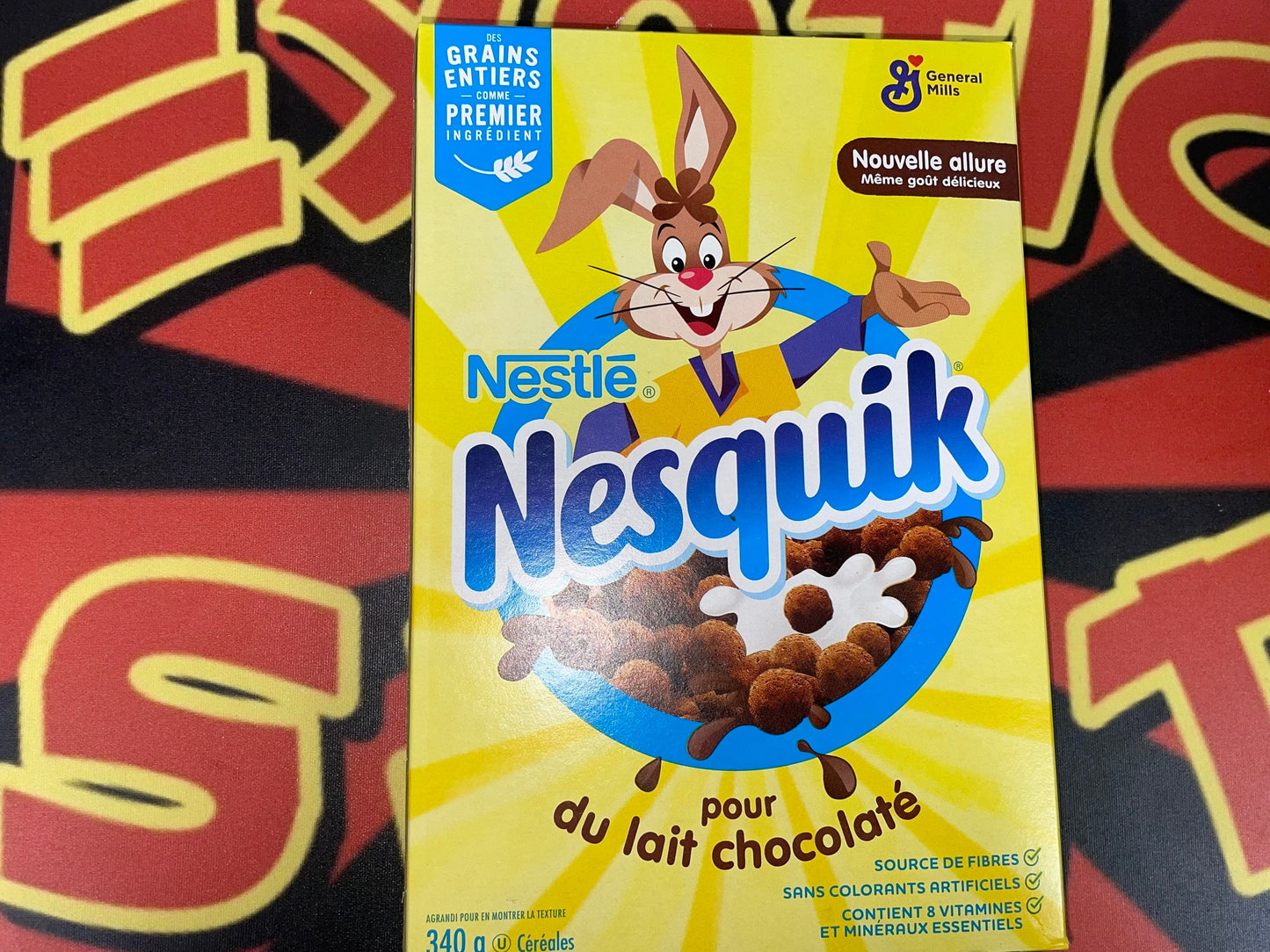 Nestle Nesquik Cereal makes milk chocolatey