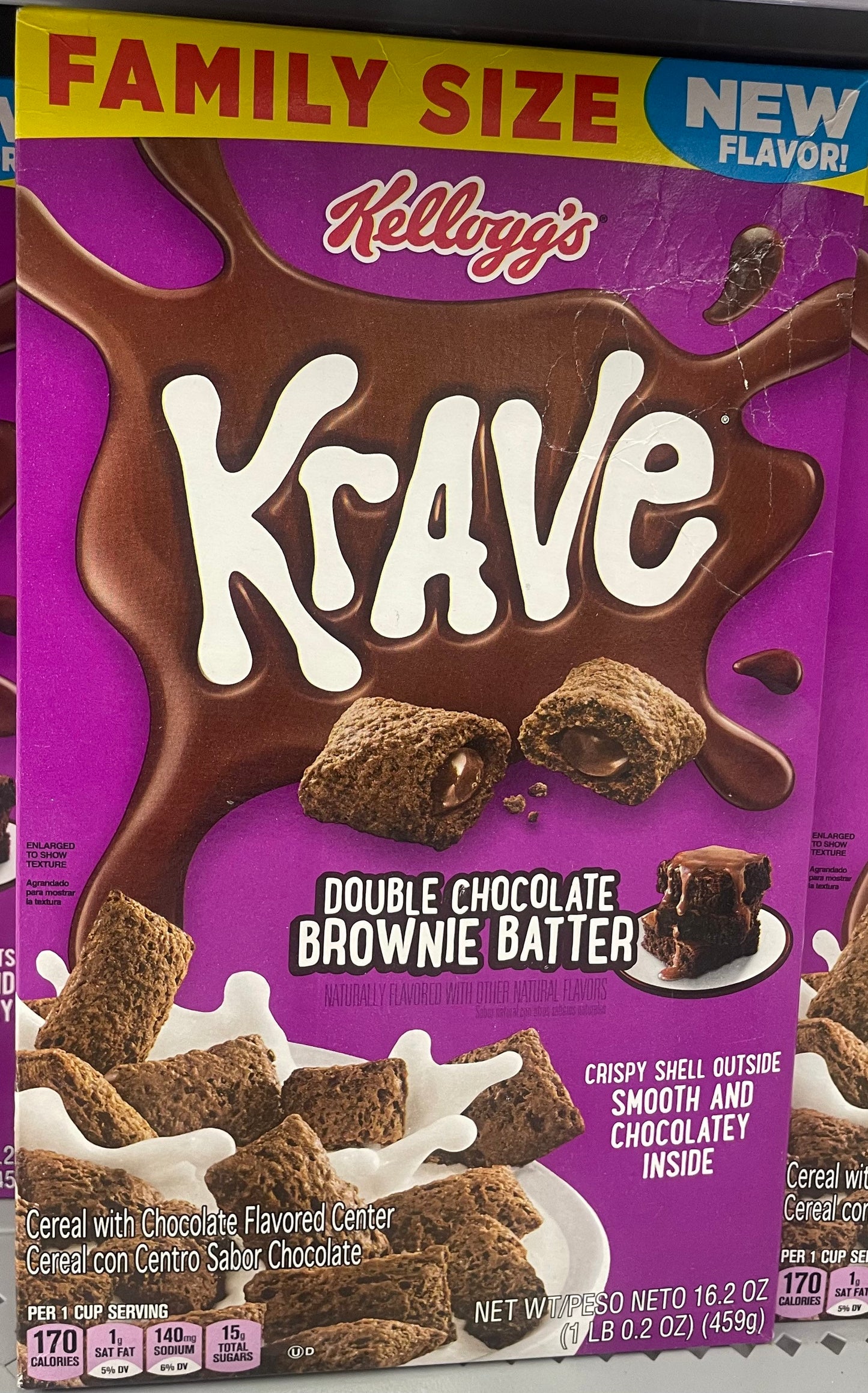 Krave Double Chocolate Brownie Batter Kelloggs Cereal Family Size